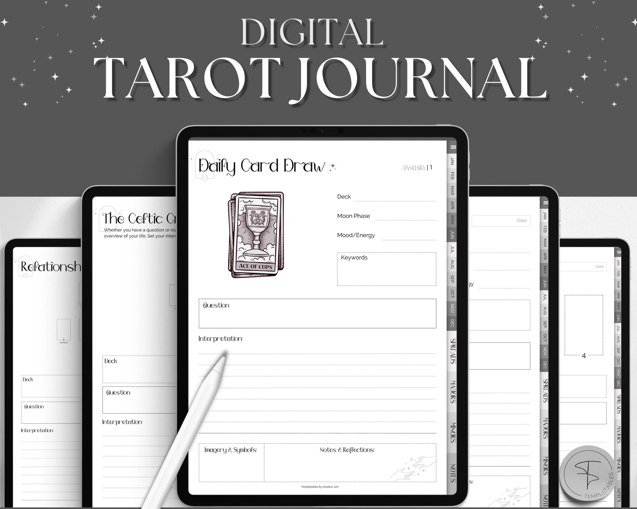 Digital Tarot Journal & Planner Workbook for iPad, GoodNotes