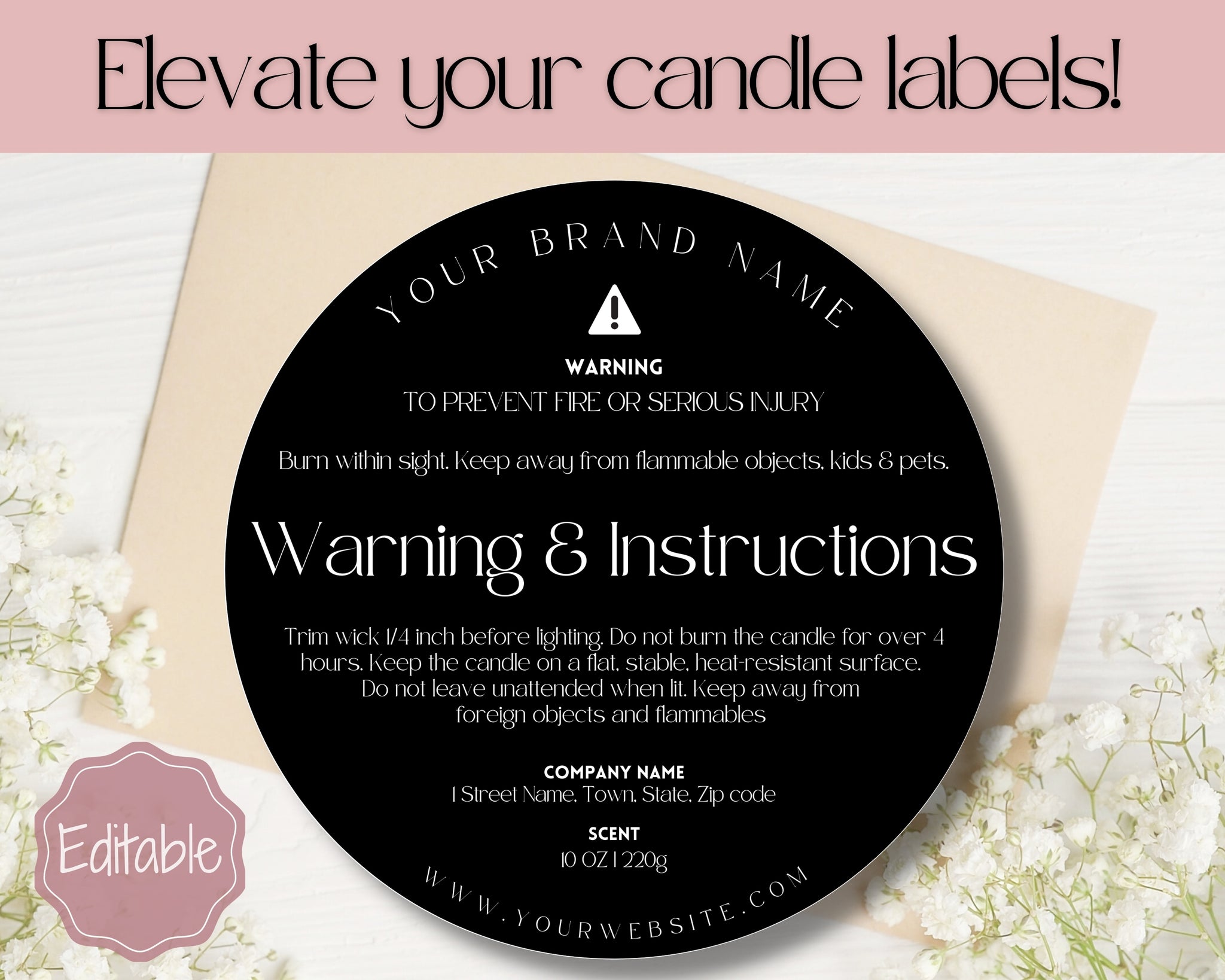 Candle Warning Label Requirements  Candle Warning Labels Template
