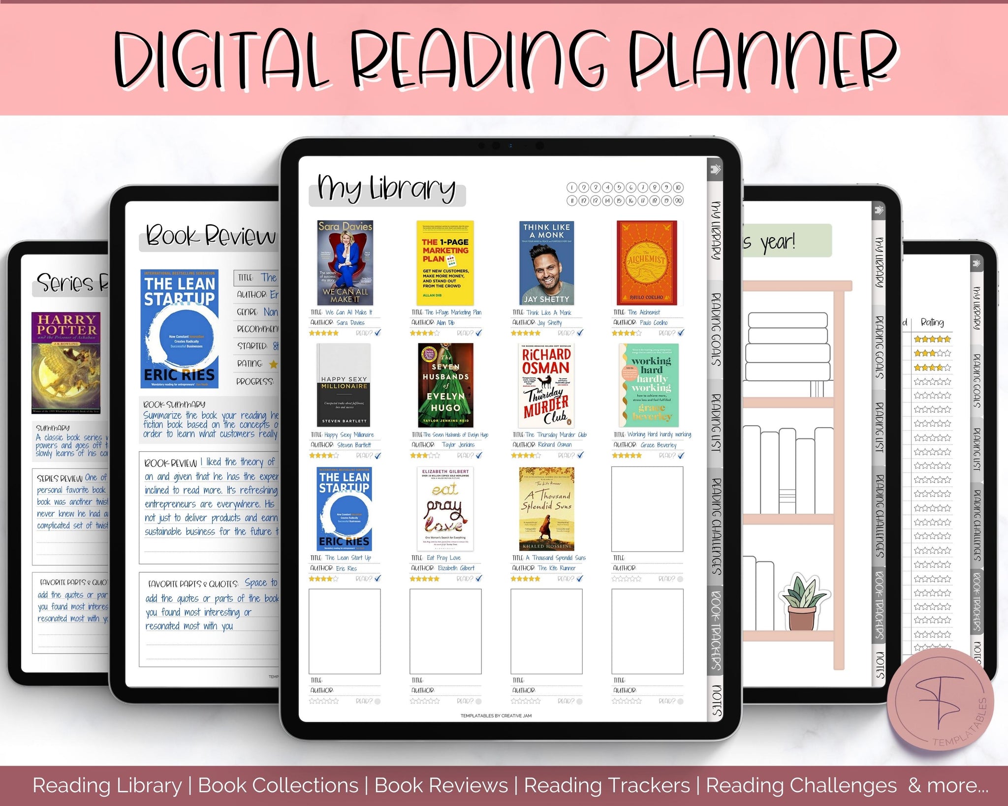 Digital Reading Journal, Digital Book Journal Goodnotes, Ipad