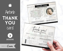 Load image into Gallery viewer, VRBO Thank You Card for Hosts | Editable Welcome Card | Mono
