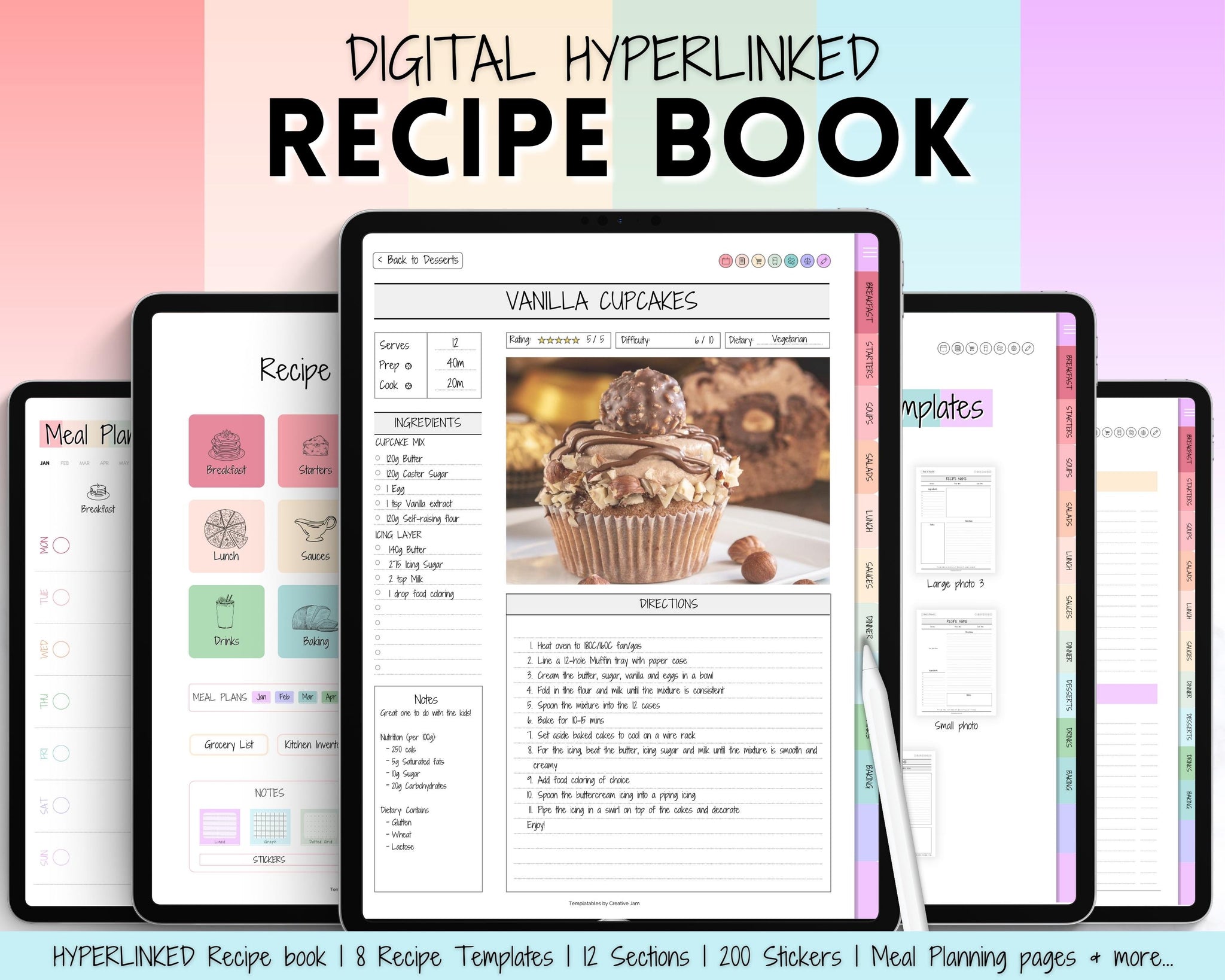 Digital Recipe Book for ipad and tablet