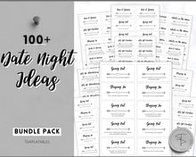 Load image into Gallery viewer, Couples Date Night Idea Cards | 100+ Printable Card Game Gift for Valentines, Birthdays &amp; Anniversaries | Mono
