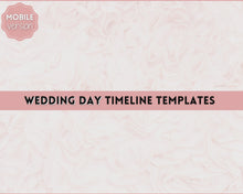 Load and play video in Gallery viewer, Digital Wedding Day Timeline Template | EDITABLE Wedding Day Iteniary, Schedue Template | Mono Brit

