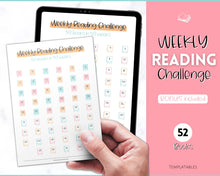 Load image into Gallery viewer, 52 Weeks Reading Book Challenge | Weekly Reading Challenge, Adult &amp; Kids Reading Log &amp; Book Tracker | Sky Colorful
