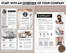 Load image into Gallery viewer, Business Project Proposal Template | 40 Editable Canva Templates for Pitch Decks, Quotes, Marketing Price Lists, Small Business Services
