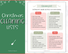 Load image into Gallery viewer, Christmas Cleaning Planner Printable | Cleaning Checklist &amp; House Chores Schedule for Xmas
