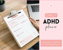 Load image into Gallery viewer, ADHD Daily Planner for Adults - Made for Neurodivergent Brains | Pink Watercolor
