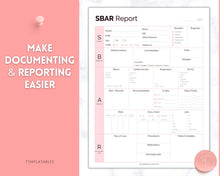 Load image into Gallery viewer, SBAR Nurse Brain Report Sheet | ICU Nurse Report, RN Nursing, New Grad, Patient Assessment, Printable Template | Pink
