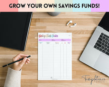 Load image into Gallery viewer, Sinking Funds Tracker BUNDLE | Printable Savings, Budget &amp; Finance Trackers | Pastel Rainbow
