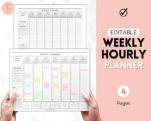 Load image into Gallery viewer, EDITABLE Weekly Planner Printable | Hourly Weekly Schedule, Undated 2023 Organizer &amp; To Do List
