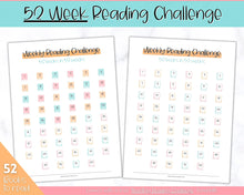 Load image into Gallery viewer, 52 Weeks Reading Book Challenge | Weekly Reading Challenge, Adult &amp; Kids Reading Log &amp; Book Tracker | Sky Colorful
