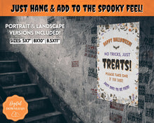 Load image into Gallery viewer, Halloween Trick or Treat sign | &#39;Please Take One&#39; Printable Candy Treat Poster | White

