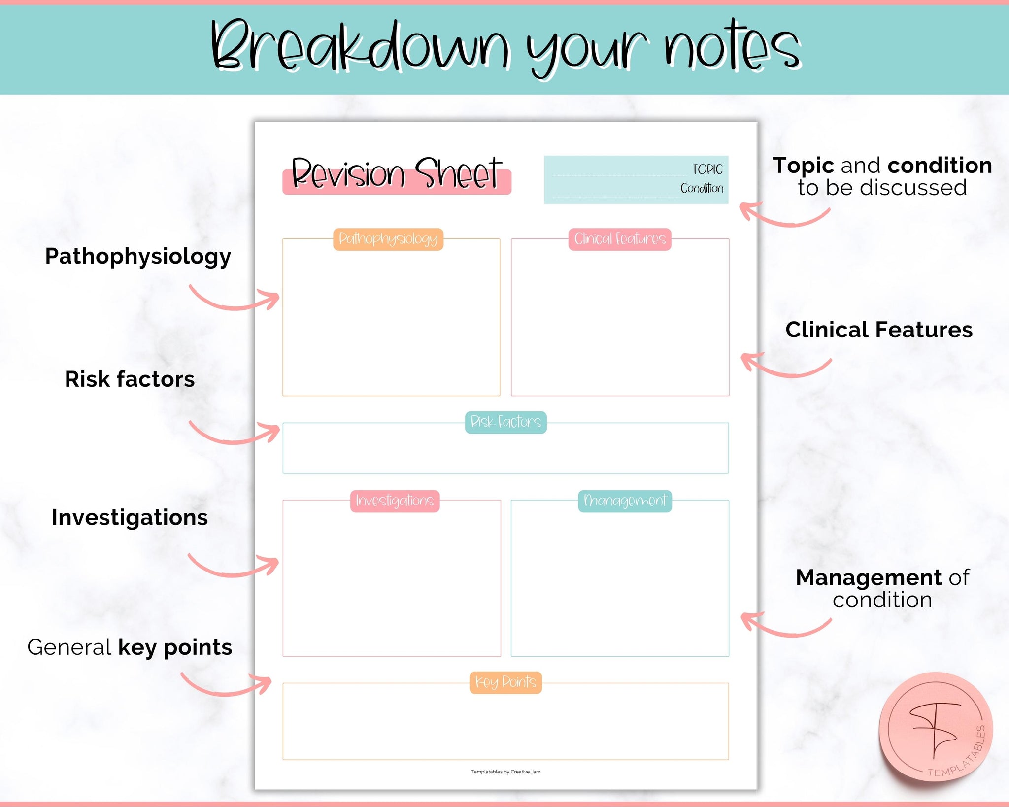 Nursing Revision Sheets for Medical School | Nurse Student Study Guide