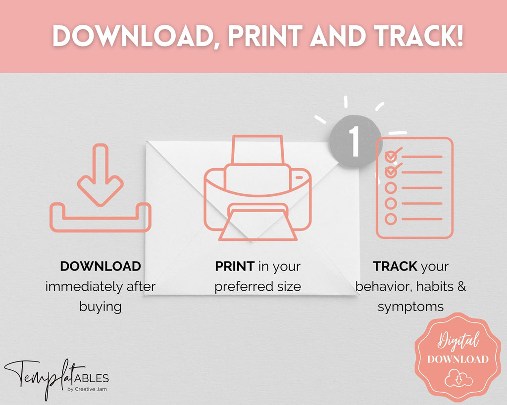 Pink Behavior Tracker ADHD Symptom Tracker, Behavior & Hygiene Tracker BUNDLE | Pink Waterco