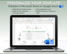 Load image into Gallery viewer, Editable House Shape Cleaning Schedule &amp; Housekeeping Checklist for House Chores | Green
