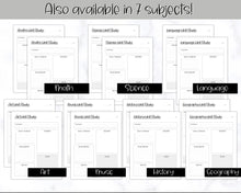Load image into Gallery viewer, Unit Study Homeschool Planner | Printable Academic Lesson Planner | Mono
