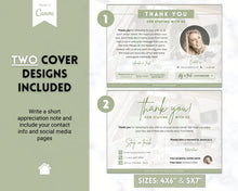 Load image into Gallery viewer, Airbnb Thank You Card for Hosts | Editable Welcome Card | Green
