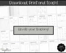 Load image into Gallery viewer, TEACHER Planner  Printable - 50+ pg BUNDLE | Academic Lesson Planner Template | Mono

