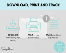 Load image into Gallery viewer, Blood Sugar Tracker | BUNDLE of 6 Blood Sugar Logs, Glucose Tracker, Diabetes Log, Medical Planner Printable, Type 2, Gestational Diabetes
