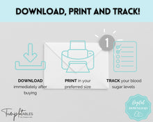 Load image into Gallery viewer, Blood Sugar Tracker | BUNDLE of 6 Blood Sugar Logs, Glucose Tracker, Diabetes Log, Medical Planner Printable, Type 2, Gestational Diabetes
