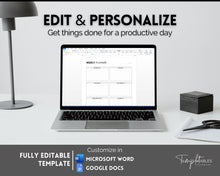 Load image into Gallery viewer, EDITABLE Weekly Planner 2 Page Templates | 2023 Weekly Schedule, To Do List Printable &amp; Habit Tracker templates | Mono Style 2
