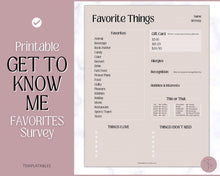Load image into Gallery viewer, Get To Know Me Printable Game |  Get To Know You Ice Breaker Game | Employee Favorite Things, Team Building, Christmas Party | Lux
