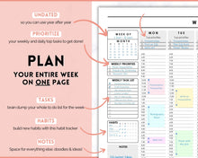 Load image into Gallery viewer, EDITABLE Weekly Planner Printable | Hourly Weekly Schedule, Undated 2023 Organizer &amp; To Do List
