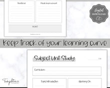 Load image into Gallery viewer, Unit Study Homeschool Planner | Printable Academic Lesson Planner | Mono
