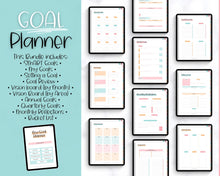 Load image into Gallery viewer, Digital GOAL Planner | GoodNotes Goals Tracker, SMART Goal Setting, Vision Board, UNDATED iPad Goal Journal | Colorful Sky
