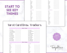 Load image into Gallery viewer, Tarot Card Trackers &amp; Monthly Readings | Learn Tarot Card Readings, Tarot Spreads | Beginner Tarot Planner Workbook, Grimoire &amp; Cheat Sheets | Purple
