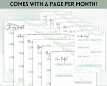 Load image into Gallery viewer, Monthly Budget Planner Printable | Financial Income, Expenses, Debt, Paycheck &amp; Savings Tracker Template | Green Eucalyptus
