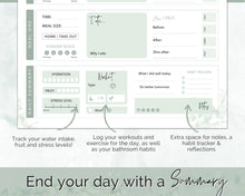 Load image into Gallery viewer, Meal Planner BUNDLE | Weekly Food Diary, Meal Tracker Printable &amp; Daily Food Journal | Green Eucalyptus
