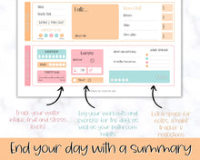 Load image into Gallery viewer, Colorful Meal Planner BUNDLE | Weekly Food Diary, Meal Tracker Printable, Daily Food Journal &amp; Grocery List | Colorful Sky

