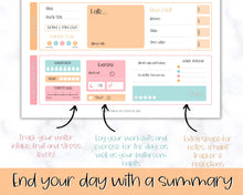 Load image into Gallery viewer, Colorful Meal Planner BUNDLE | Weekly Food Diary, Meal Tracker Printable, Daily Food Journal &amp; Grocery List | Colorful Sky
