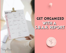 Load image into Gallery viewer, SBAR Nurse Brain Report Sheet | ICU Nurse Report, RN Nursing, New Grad, Patient Assessment, Printable Template | Pink
