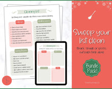 Load image into Gallery viewer, Christmas Cleaning Planner Printable | Cleaning Checklist &amp; House Chores Schedule for Xmas
