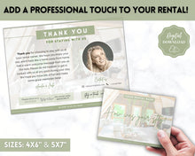 Load image into Gallery viewer, Airbnb Thank You Card for Hosts | Editable Welcome Card | Green
