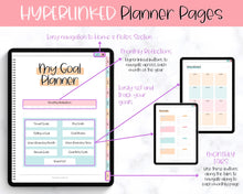 Load image into Gallery viewer, Digital GOAL Planner | GoodNotes Goals Tracker, SMART Goal Setting, Vision Board, UNDATED iPad Goal Journal | Colorful Sky
