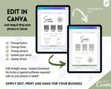 Load image into Gallery viewer, Scan to Pay Sign Shop Logo Editable Sign | QR Code Payment Sign for Small Businesses | Brit Green
