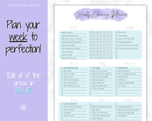 Load image into Gallery viewer, EDITABLE Cleaning Planner, Cleaning Checklist &amp; Cleaning Schedule | Weekly House Chores, Clean Home Routine, Monthly Cleaning List | Purple
