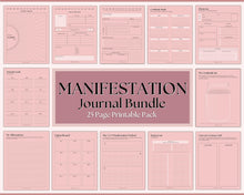Load image into Gallery viewer, Manifestation &amp; Affirmation Journal | Law of Attraction, Vision Board &amp; Mindfulness Printables | Pink
