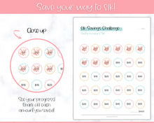 Load image into Gallery viewer, 1000 Savings Challenge, 1k Saving Tracker Printable | 30 day, Cash Envelopes to Save Money &amp; Budget | Colorful Sky
