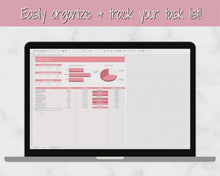Load and play video in Gallery viewer, Editable To Do List &amp; Task List Tracker Spreadsheet | Google Sheets, Monthly Calendar Planner | Pink
