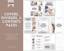 Load image into Gallery viewer, Business Project Proposal Template | 40 Editable Canva Templates for Pitch Decks, Quotes, Marketing Price Lists, Small Business Services
