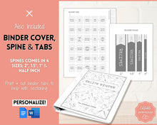 Load image into Gallery viewer, Editable Cookbook Template | Recipe Binder Kit, Recipe Book, Card &amp; Sheet Templates, Food Planner, 35+ page bundle | Mono
