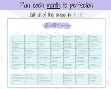 Load image into Gallery viewer, EDITABLE Cleaning Planner, Cleaning Checklist &amp; Cleaning Schedule | Weekly House Chores, Clean Home Routine, Monthly Cleaning List | Purple
