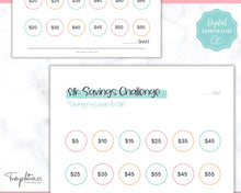 Load image into Gallery viewer, 1000 Savings Challenge, 1k Saving Tracker Printable | 30 day, Cash Envelopes to Save Money &amp; Budget | Colorful Sky

