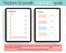 Load image into Gallery viewer, Digital GOAL Planner | GoodNotes Goals Tracker, SMART Goal Setting, Vision Board, UNDATED iPad Goal Journal | Colorful Sky
