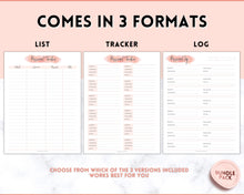 Load image into Gallery viewer, Password Tracker BUNDLE | 3 Printable Password Log &amp; Organizers, Password Keeper, Password Manager | Pink Watercolor
