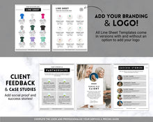 Load image into Gallery viewer, 35 Editable Line Sheet Templates! Wholesale Catalog, Pricing &amp; Services Guide, Product Sales, Price List Template, Canva Linesheet Catalogue | Mono
